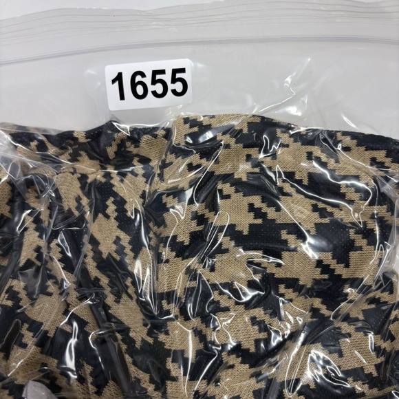 Susan Graver Womens Blazer Jacket Large Beige Black Houndstooth Button Mature - Picture 10 of 10